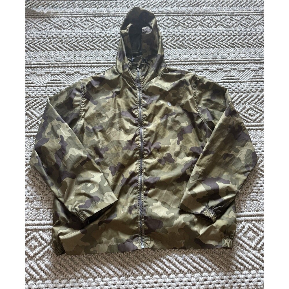 US Polo Assn. Hooded Windbreaker Mens XL Green Camo Jacket